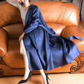 Winter Italian 100% Mongolian Blue Cashmere Wool Embroidery Thick Coat - FashionByTeresa